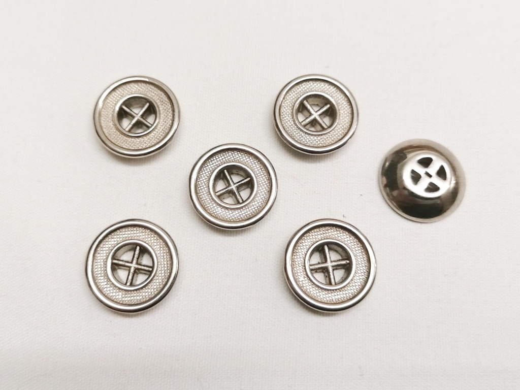 platte metalen knopen 18mm 6 st