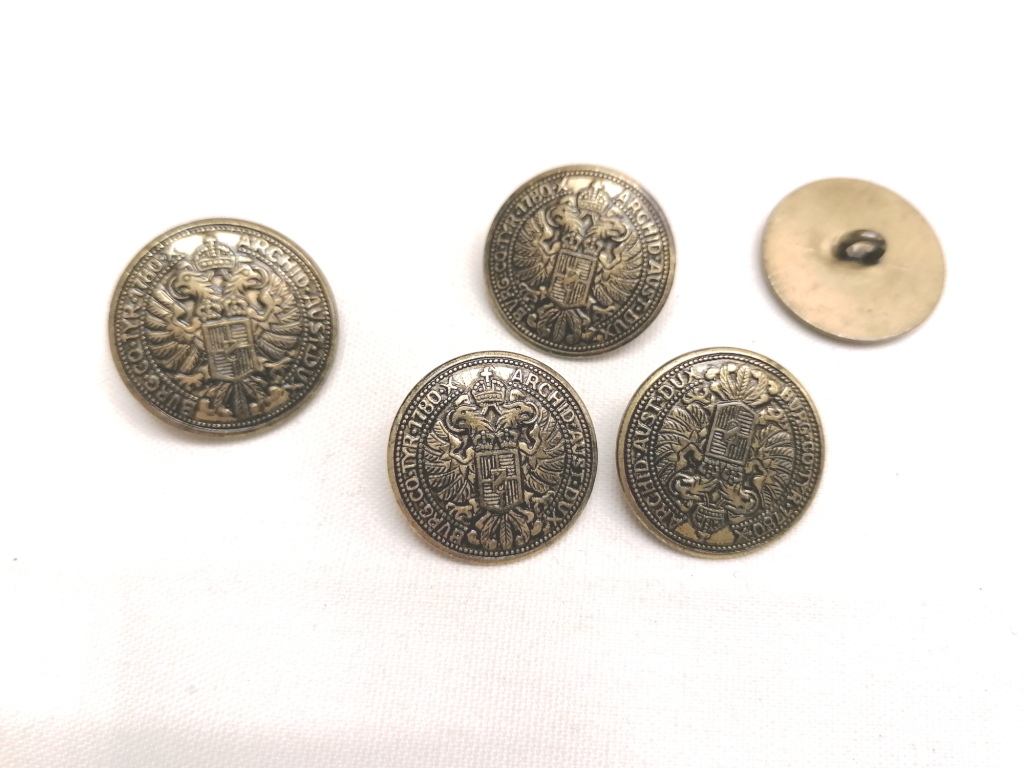 vintage goudkleurige metalen knopen 20mm 4 st