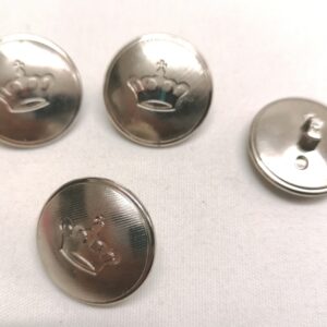 wit metalen knoop kroontje 22mm 4 st