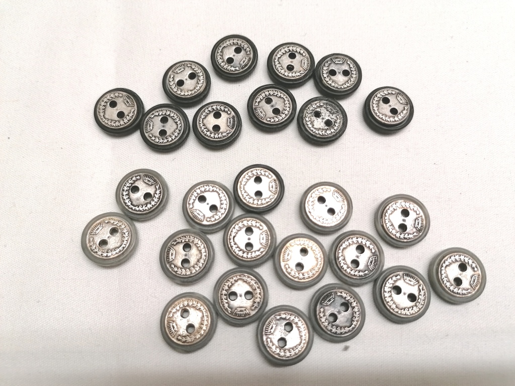 grijs metalen knoopjes 15mm