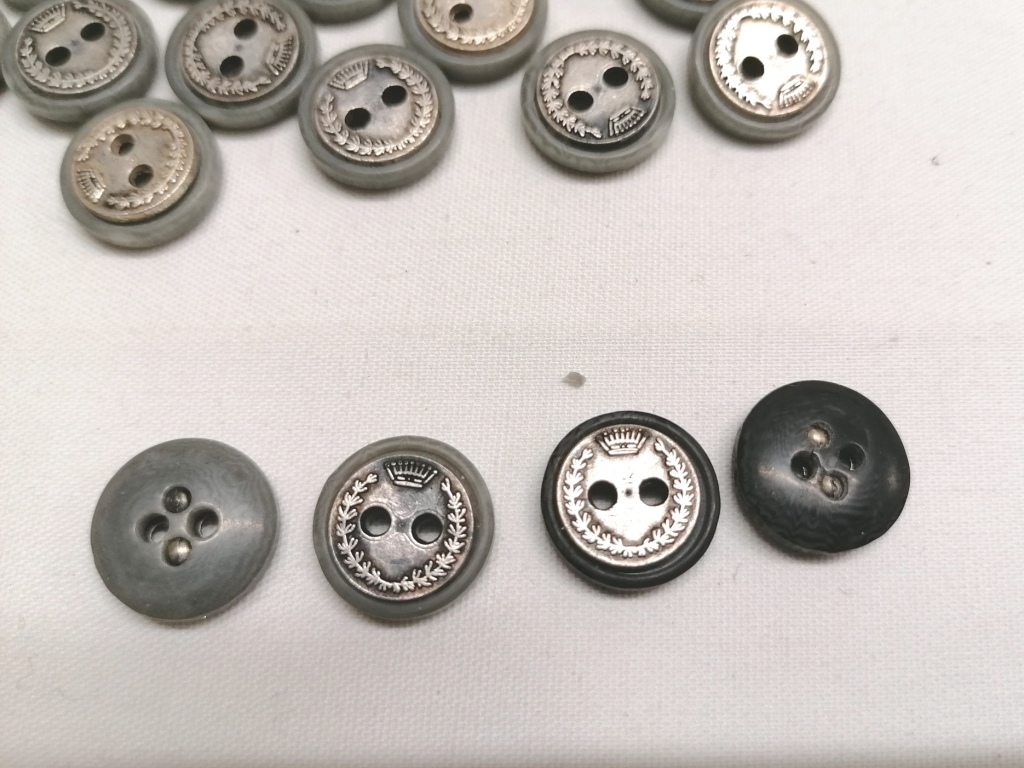 grijs metalen knoopjes 15mm - Afbeelding 2