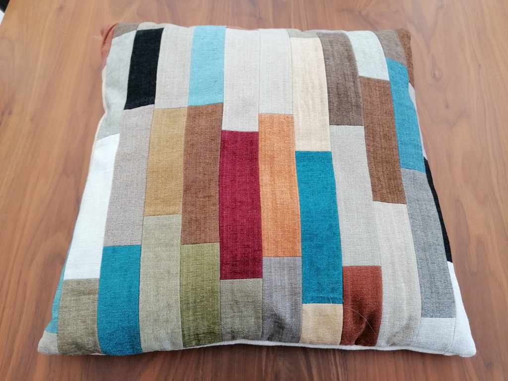 VERKOCHT fluwelen patchwork kussenhoes 50/50