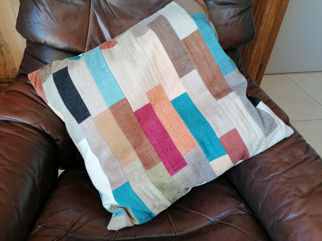 VERKOCHT fluwelen patchwork kussenhoes 50/50 - Afbeelding 3