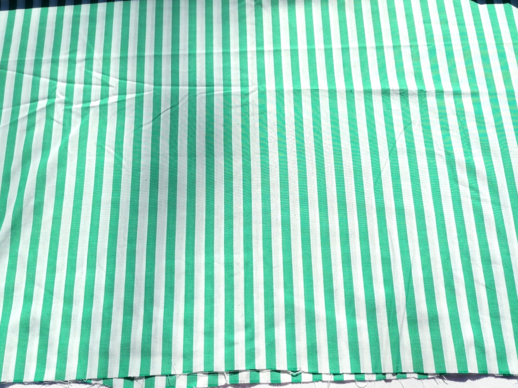 wit groen gestreepte katoen 1,5m