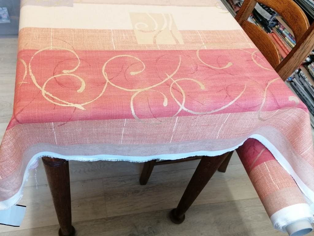 rood beige gestreepte interieurstof