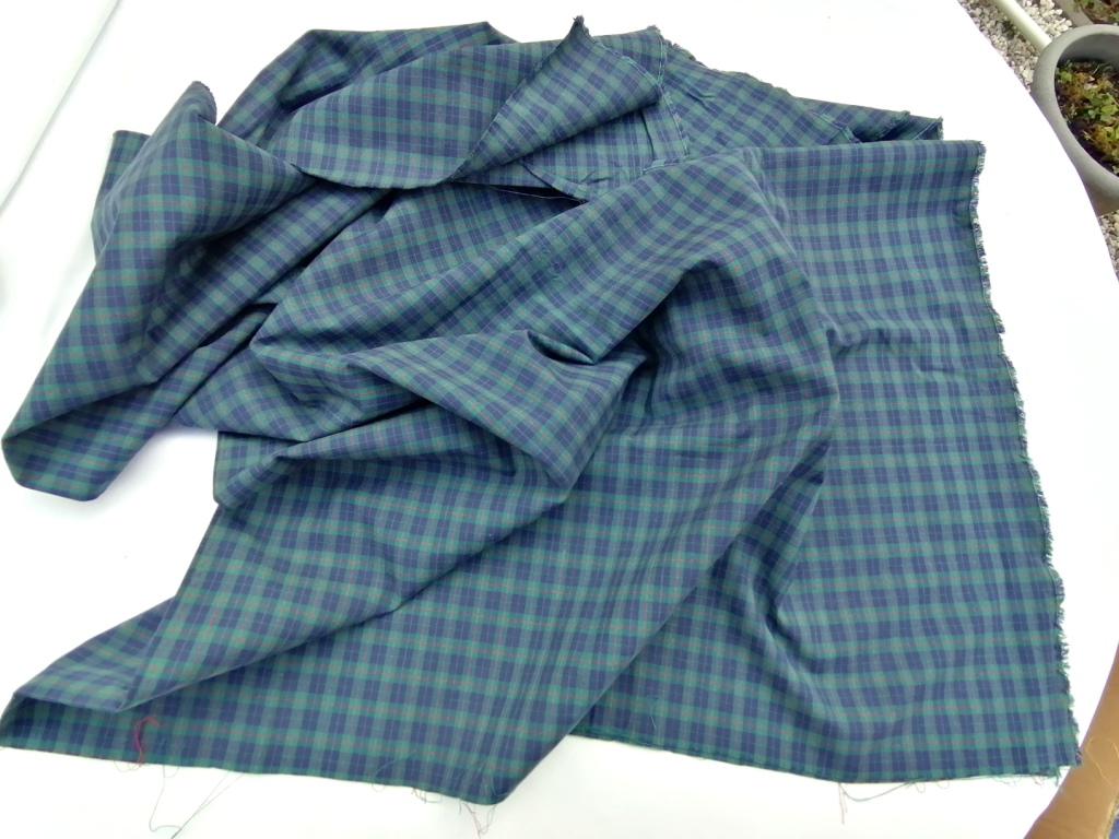 blauw groen geruit katoen 1m