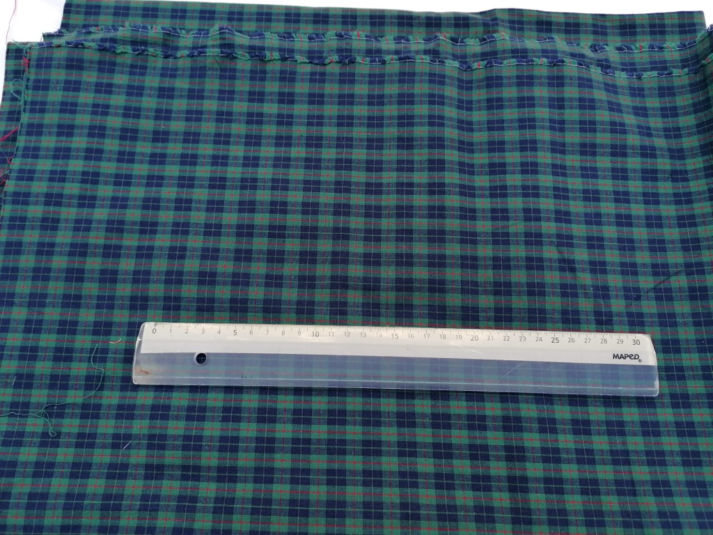 blauw groen geruit katoen 1m - Afbeelding 2