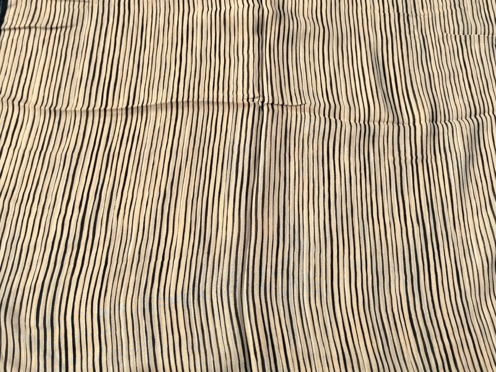 beige zwart gestreepte batist 2m