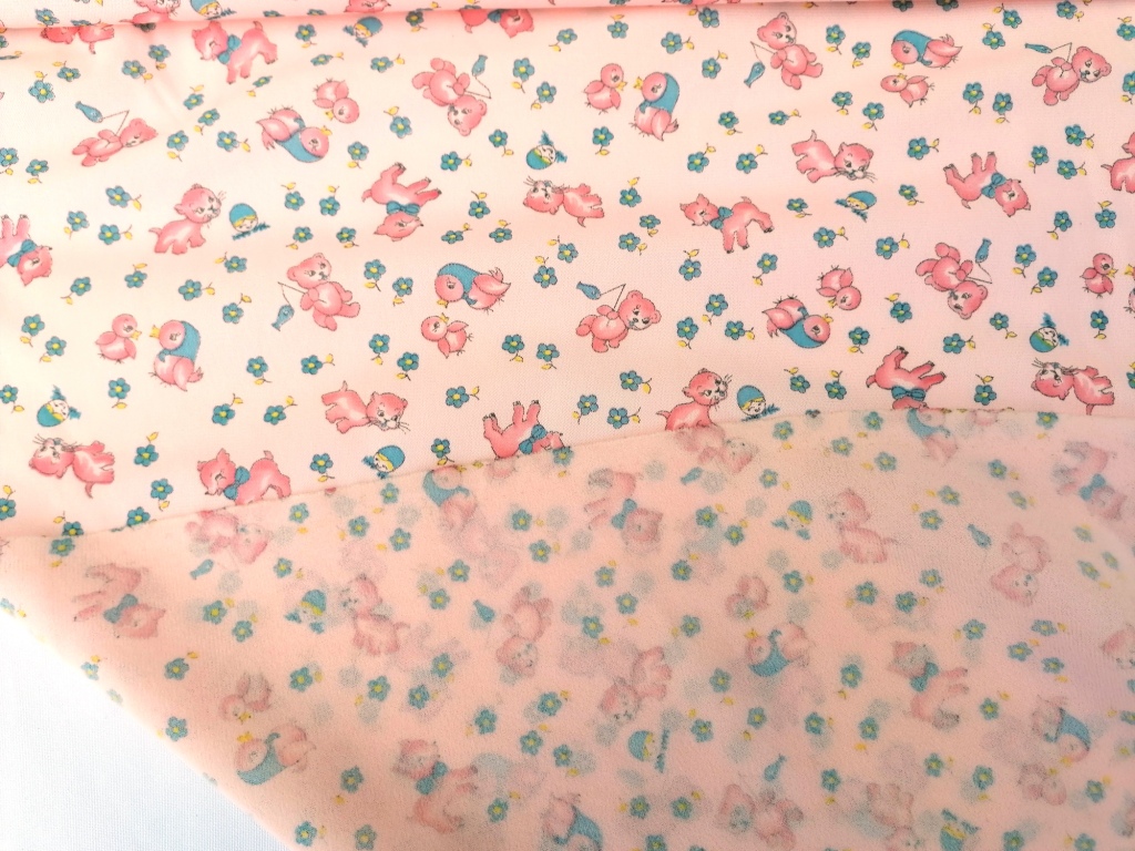 vintage brushed polyester roze /10cm - Afbeelding 2