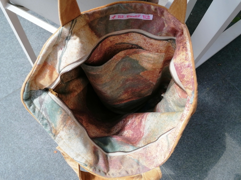 beige winkeltas met bloemmotief - Afbeelding 3