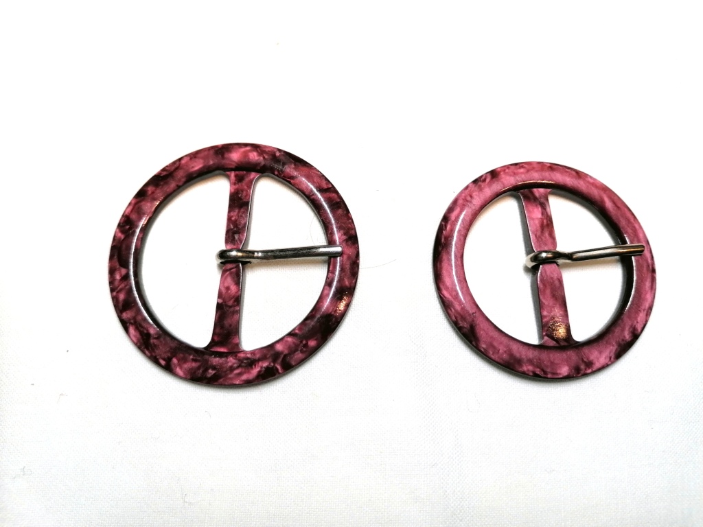 ronde gemeleerde purperrode gespen 3,5cm - 4cm
