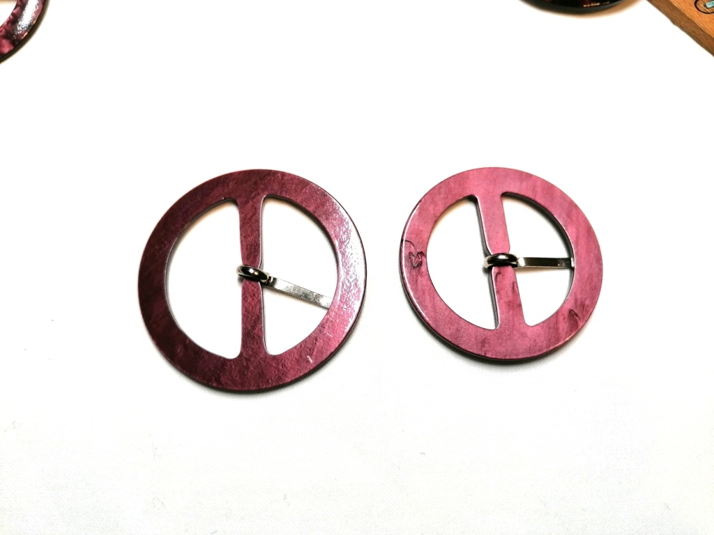 ronde gemeleerde purperrode gespen 3,5cm - 4cm - Afbeelding 2