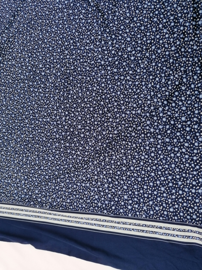 viscose jersey blauw met stippen en boord 2m - Afbeelding 3