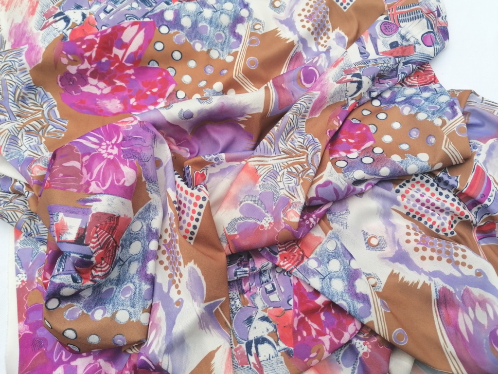 viscose jersey bruin paars 2m