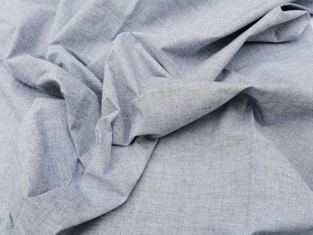 wit blauwe Oxford stof 1,25m
