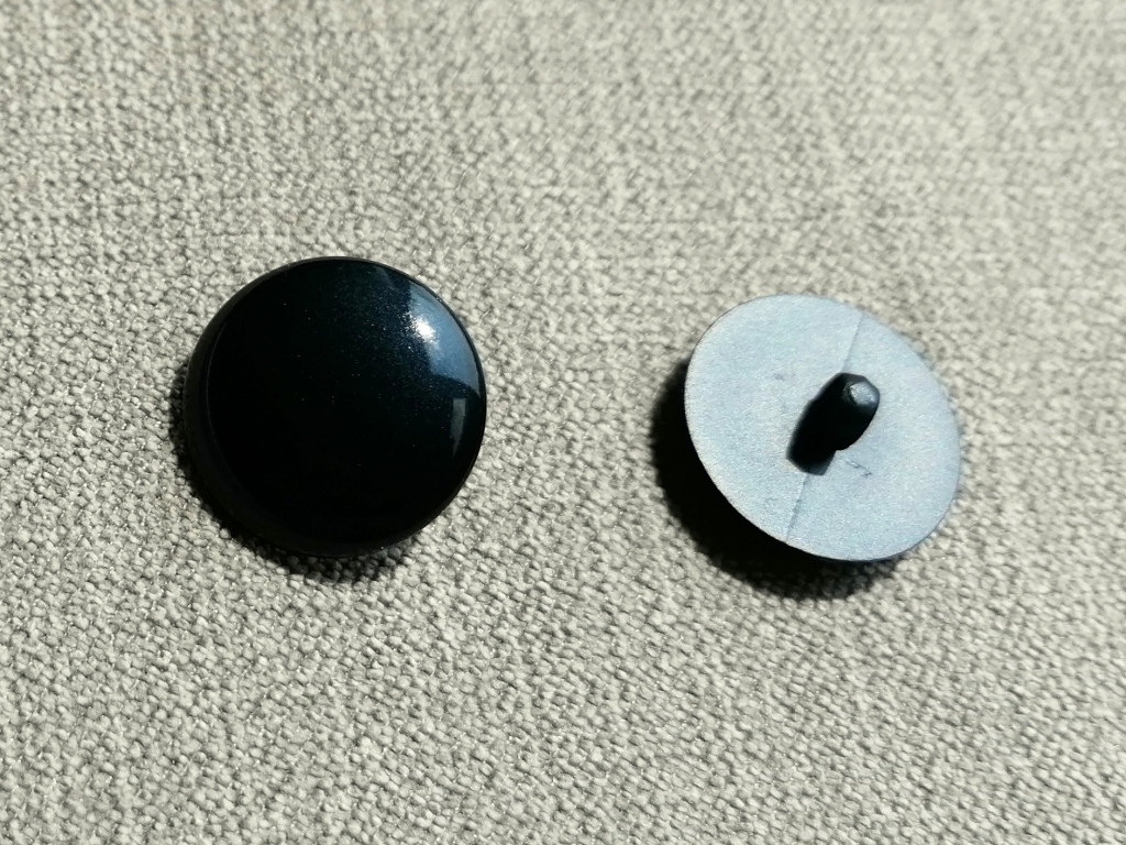 glanzende donkerblauwe knoop 20mm - Afbeelding 2