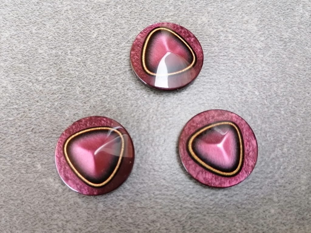 paarse & bruine glanzende knoop 28mm - Afbeelding 2