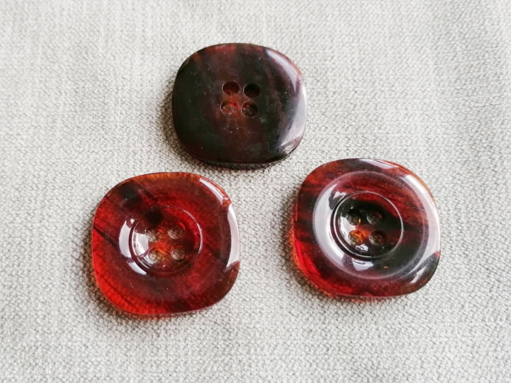 roodbruine vierkantige knoop 30mm - Afbeelding 2
