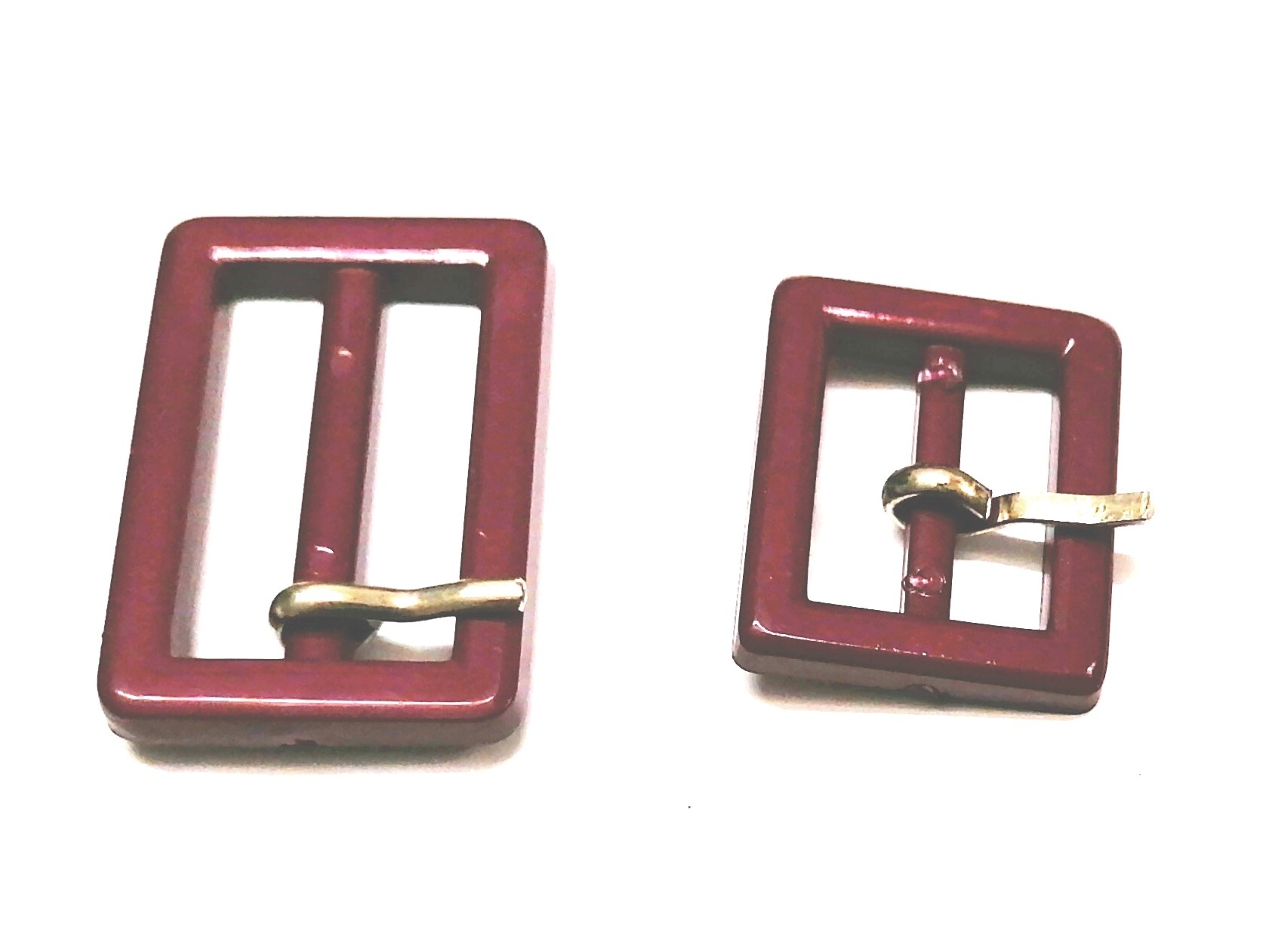 rechthoekige bordeauxrode gesp 22mm en 32mm - Afbeelding 2