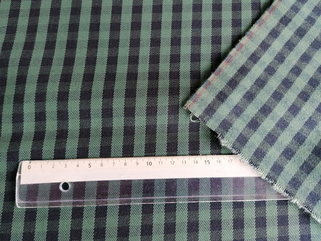 Jaren 90 jeans zwart groen geruit 1,4m - Afbeelding 2
