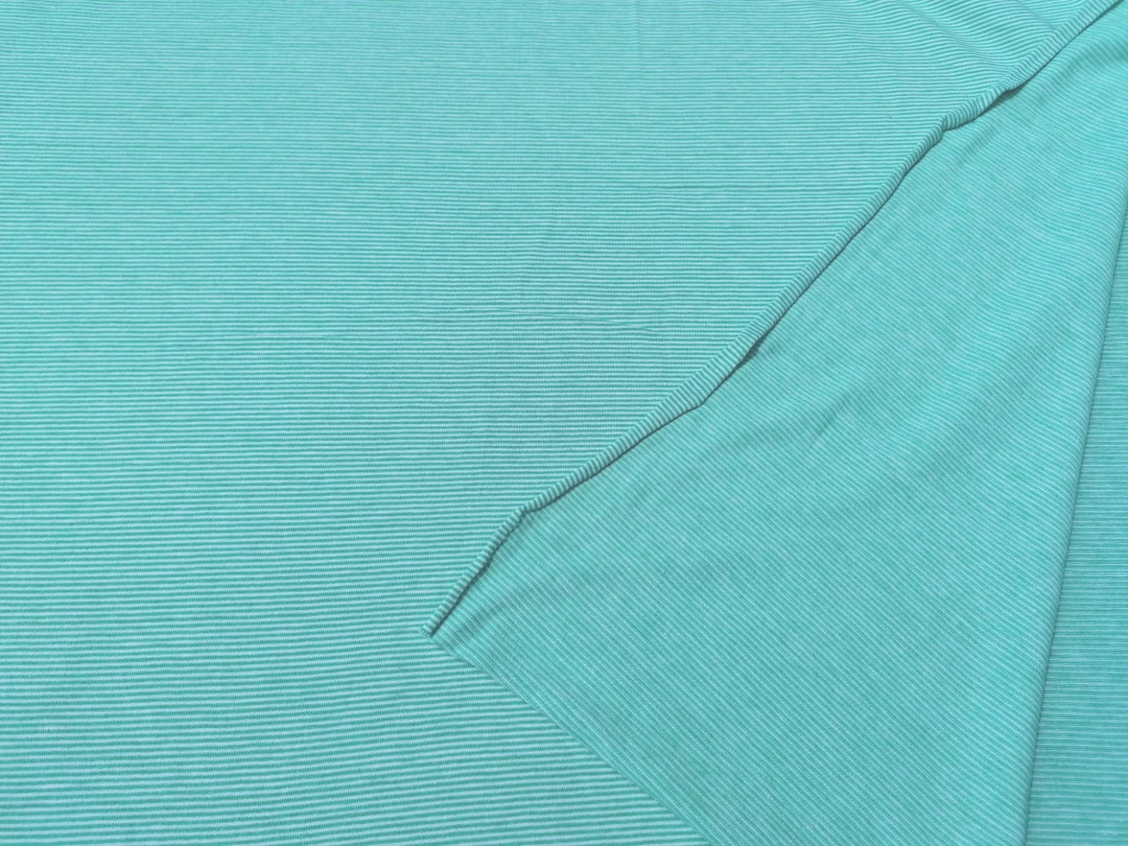 Katoenen jersey streepjes groen wit 0,8m - Afbeelding 2