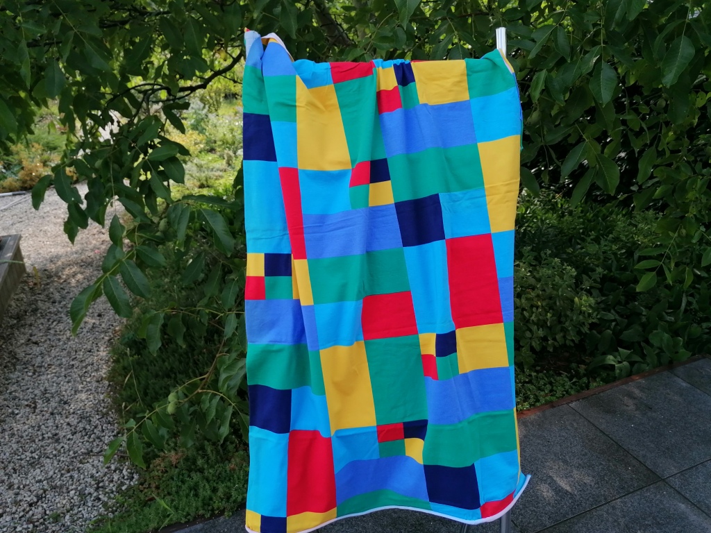 vintage jersey katoen patchwork blauw 1,1m - Afbeelding 4