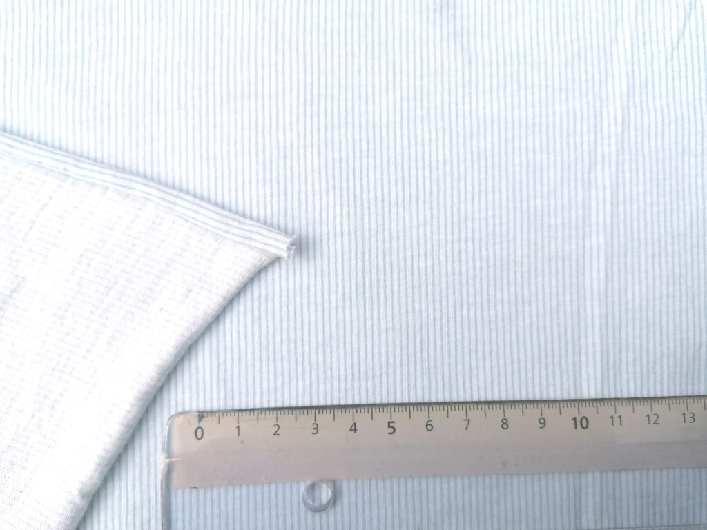 vintage jersey katoen wit-blauw /10cm - Afbeelding 2