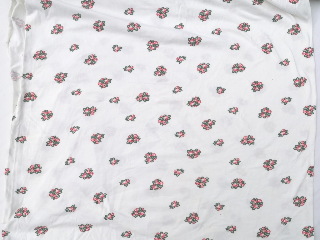 vintage jersey katoen wit bloemen /10cm