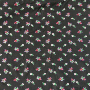 stevige jersey zwart gebloemd 1,45m