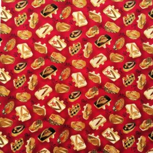 quiltstof rood beige tinten /10cm