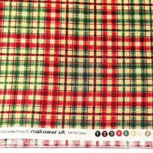 quiltstof rood groen ruiten /10cm