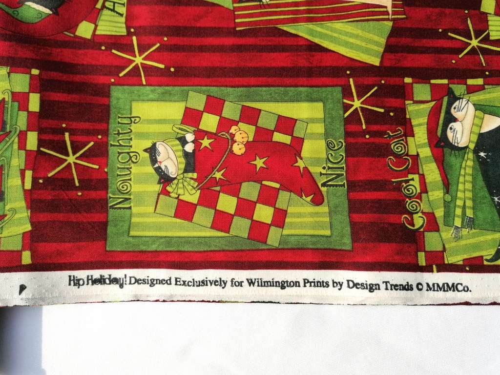 quiltstof rood groen tekeningen /10cm - Afbeelding 2