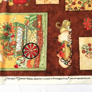 quiltstof bruin met tekeningen /10cm