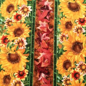 quiltstof brede strepen bloemen /10cm