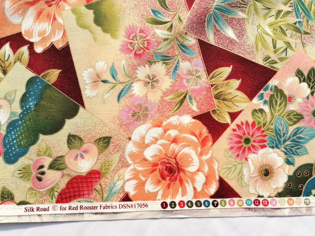 quiltstof bloemen tekening /10cm - Afbeelding 2
