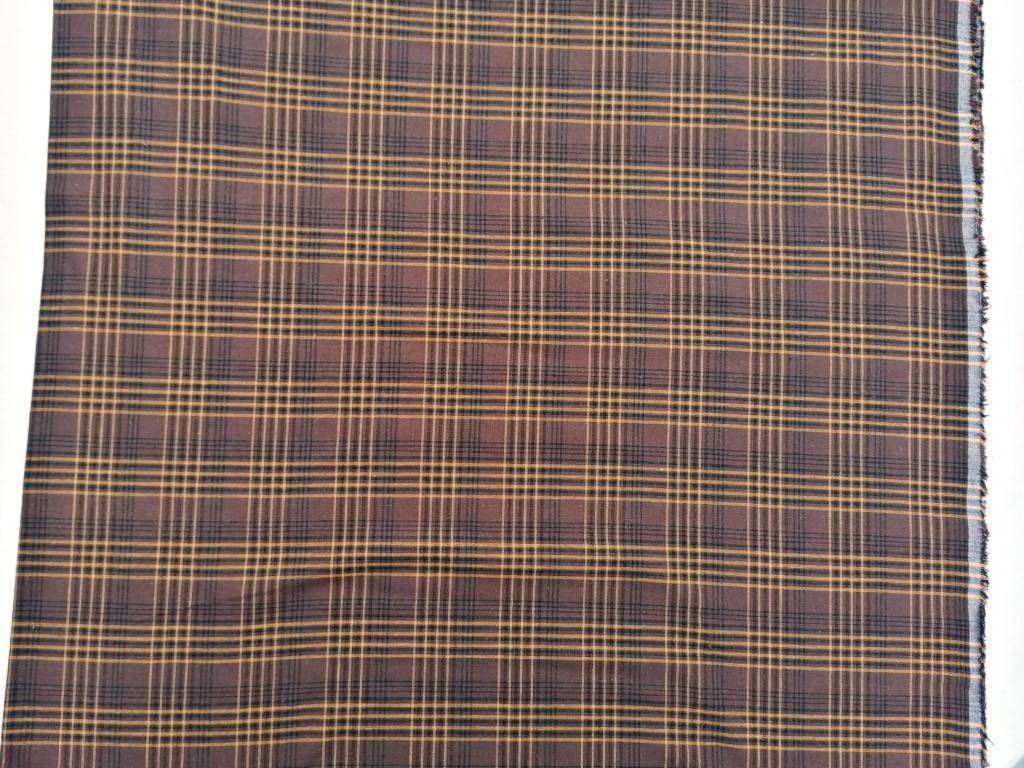 quiltstof bruin geel geruit/10cm - Afbeelding 2