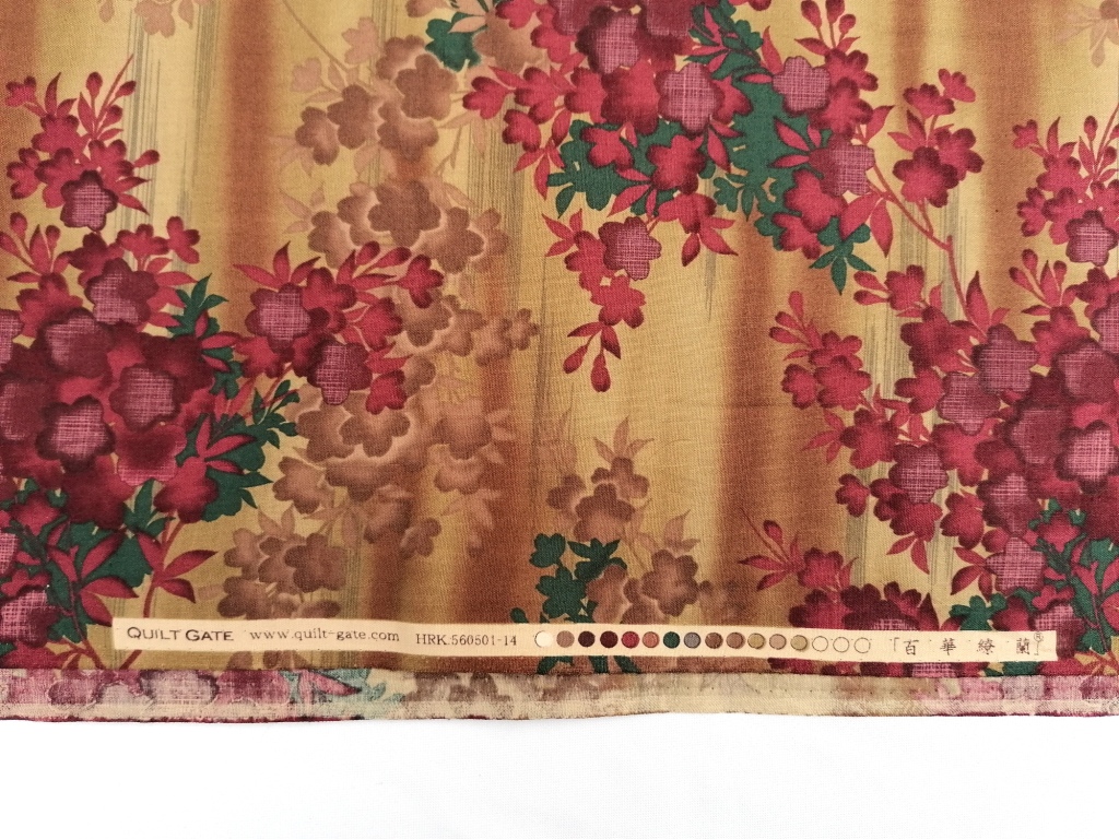 quiltstof in rood beige tinten /10cm - Afbeelding 2