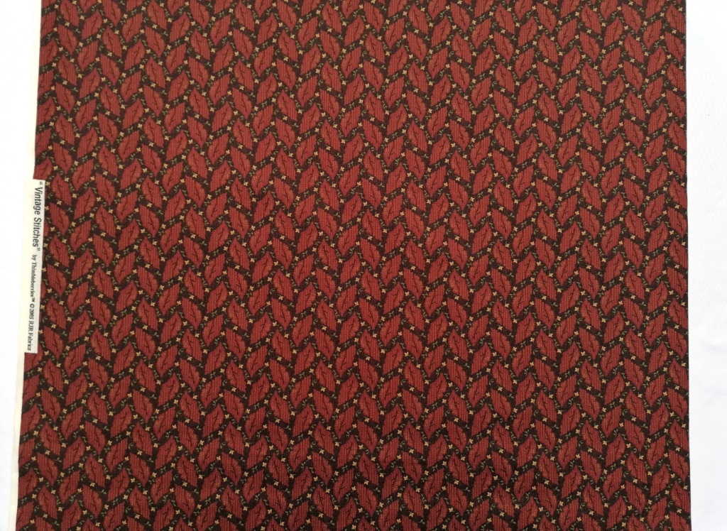 quiltstof rood-bruine tinten /10cm - Afbeelding 2