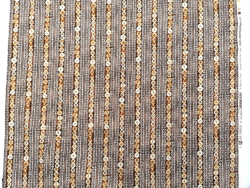 quiltstof bruin knopen strepen /10cm - Afbeelding 3