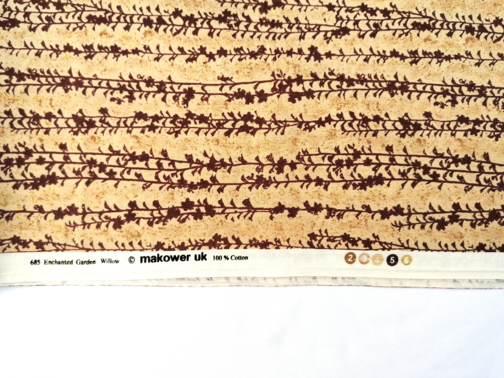 quiltstof licht en donkerbruin /10cm