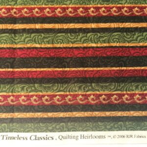 quiltstof  rood groen gestreept /10cm