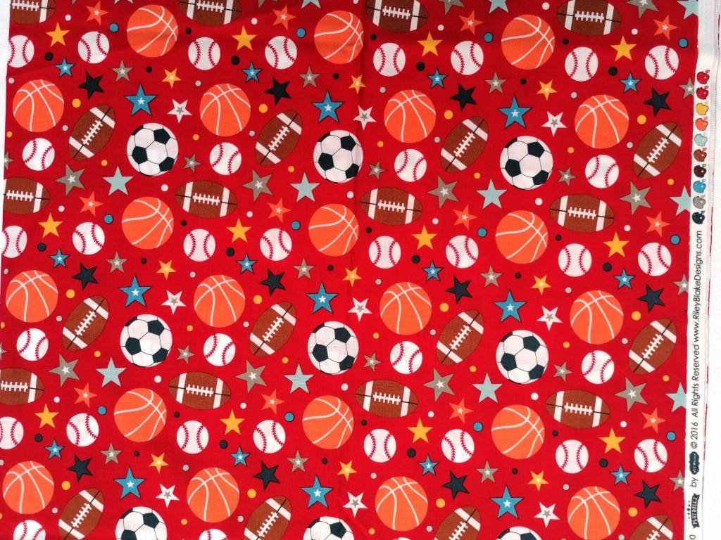 quiltstof rood ballen /10cm - Afbeelding 2