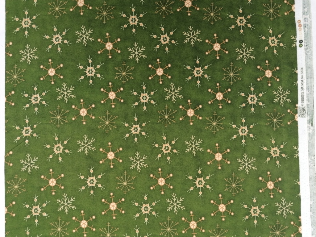 quiltstof flanel groen kerst /10cm - Afbeelding 2