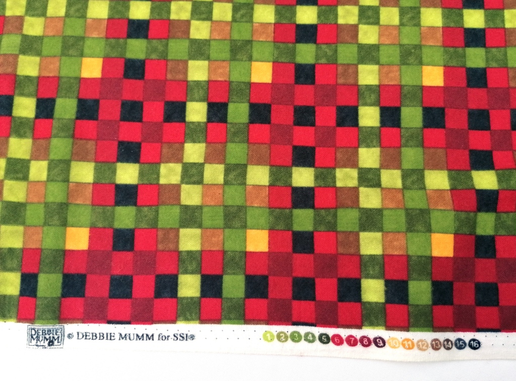 quiltstof flanel rood groen /10cm