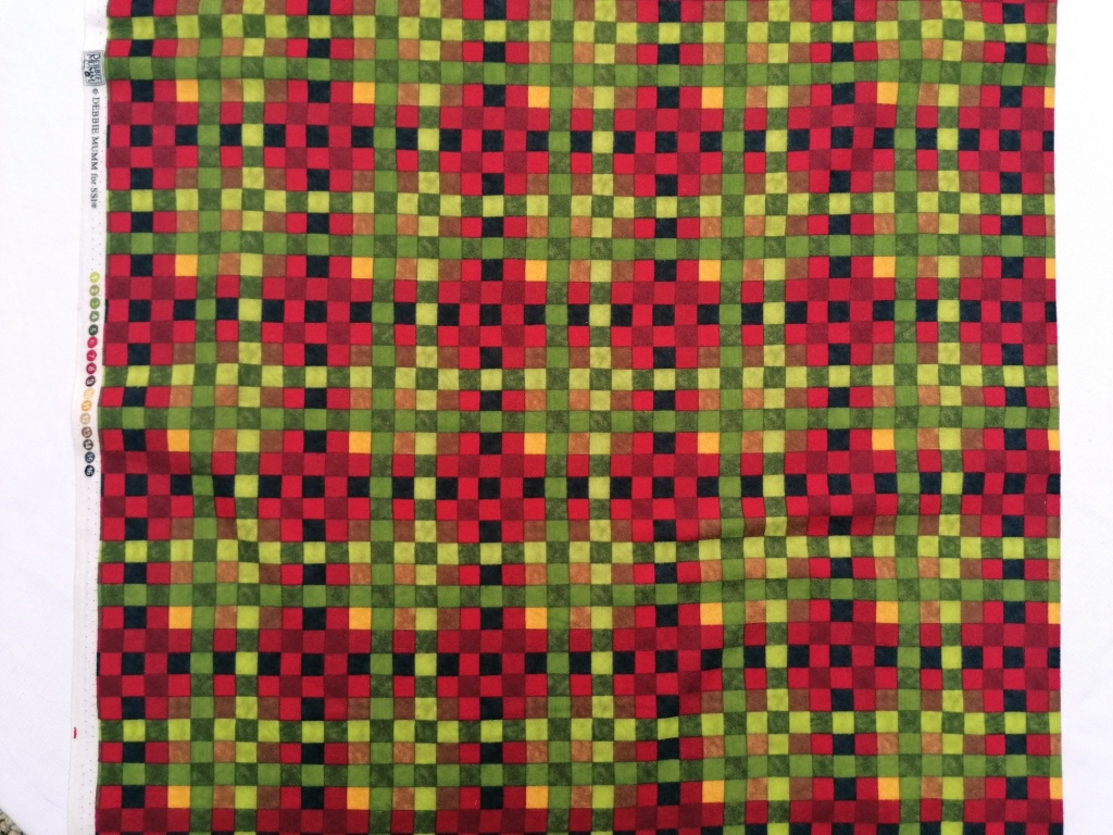 quiltstof flanel rood groen /10cm - Afbeelding 2