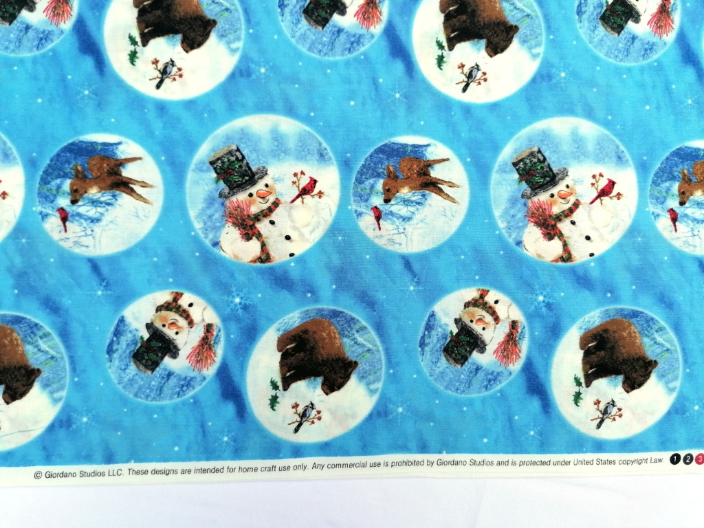 quiltstof blauw winter tafereel /10cm