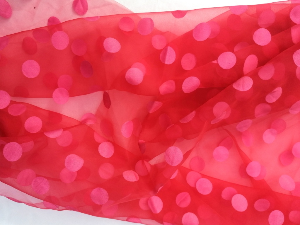 voile rood geel bollen op 1,2m en 0,8m - Afbeelding 2