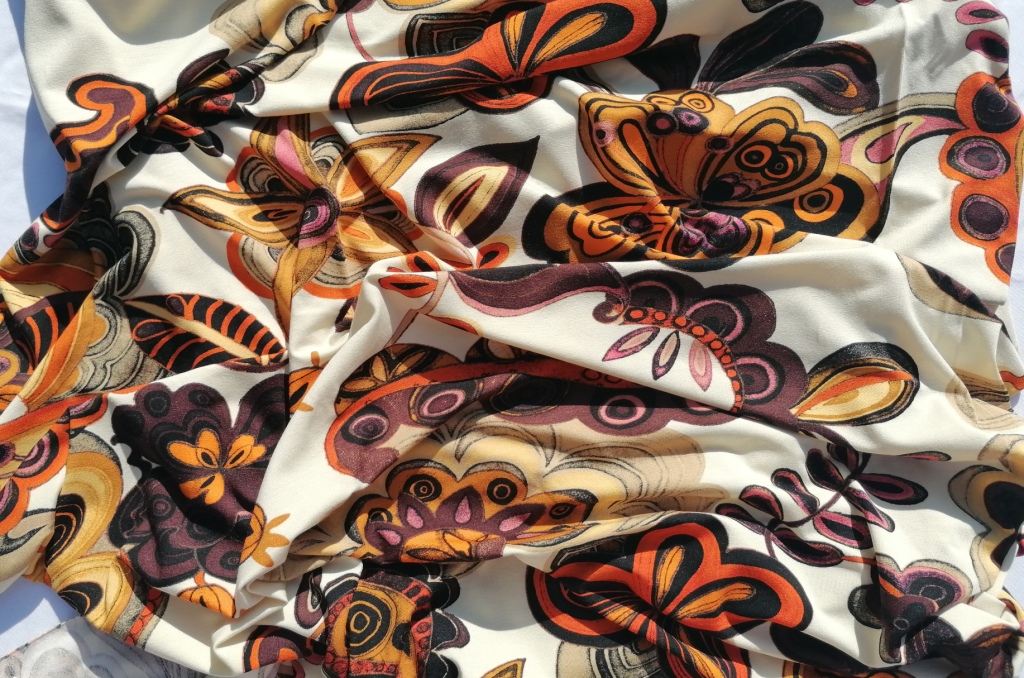 zachte katoenen jersey bloemenmotief