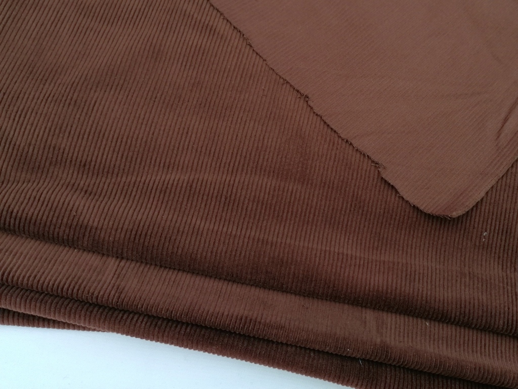 Vintage ribfluweel chocoladebruin brede rib