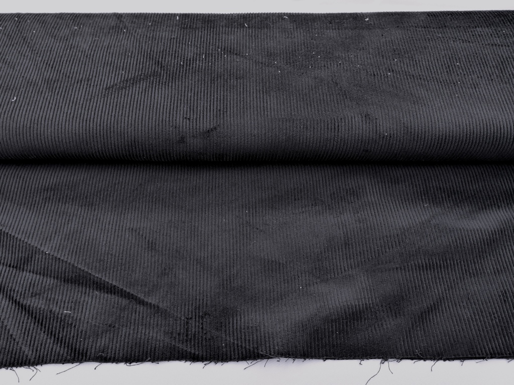 Vintage ribfluweel donkerblauw brede rib
